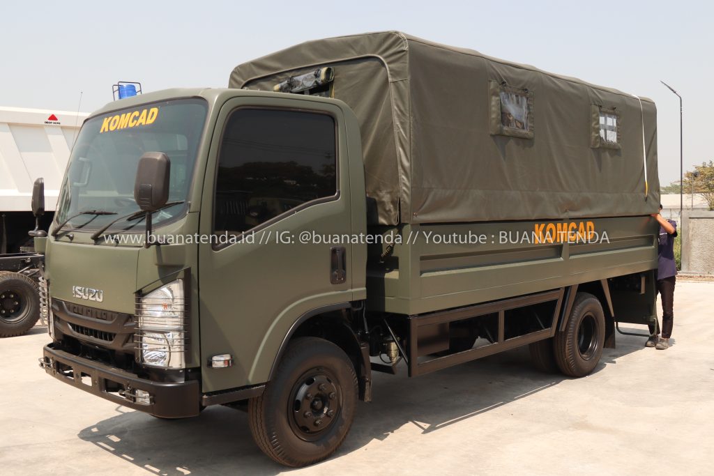 Terpal Truk TNI Isuzu NMR81 bahan Terpal Canvas Kuralon Super