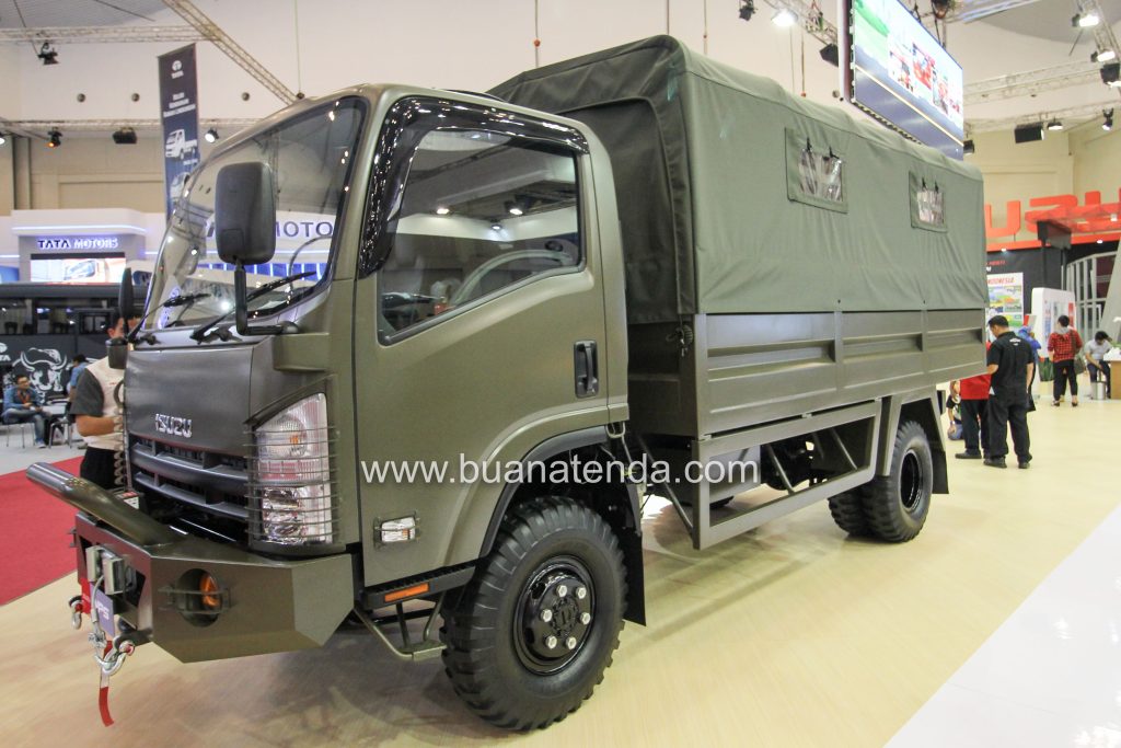 Terpal Truk TNI Isuzu NPS 75 4x4 bahan Terpal Kuralon Super